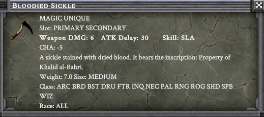 BLOODIED SICKLE item card